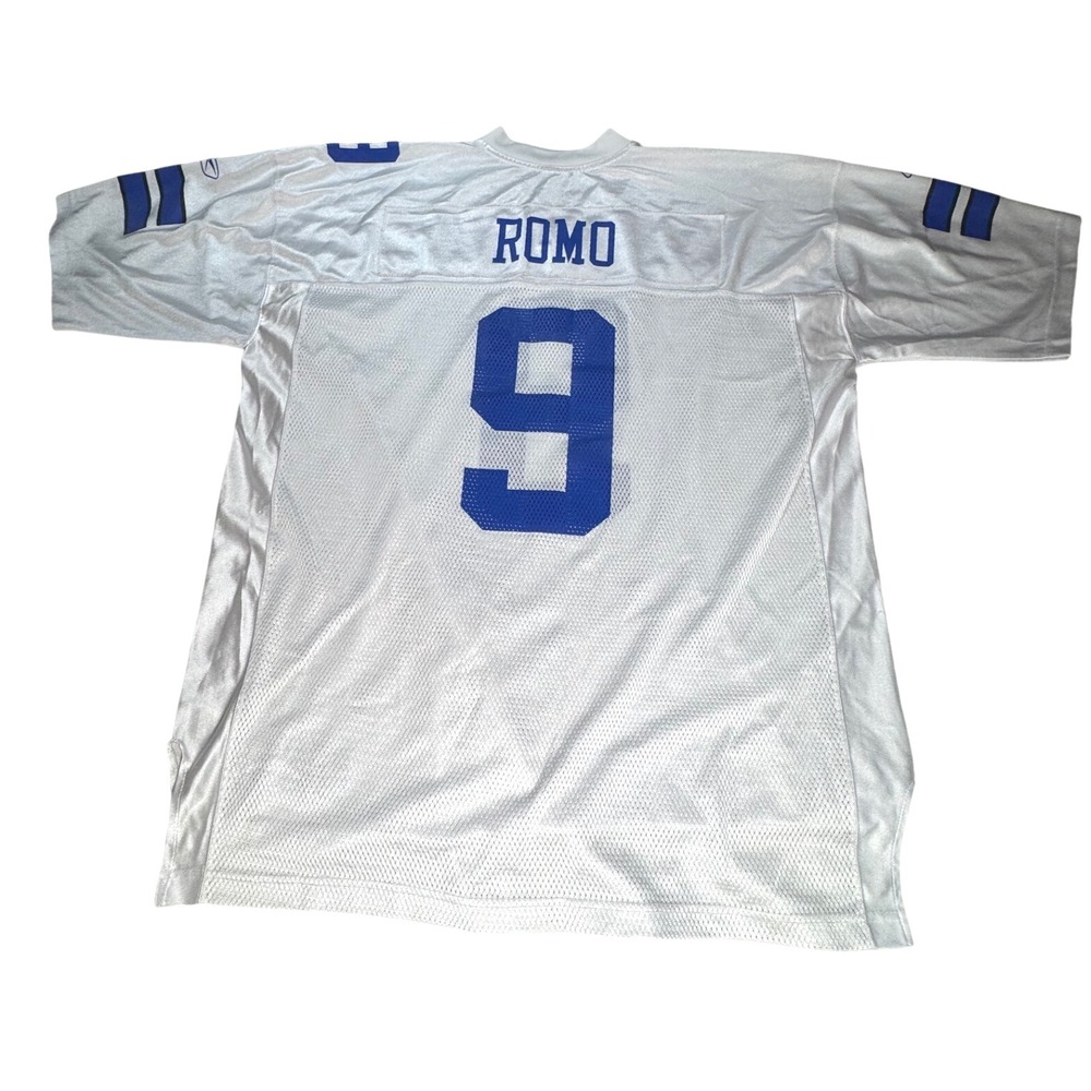 Dallas Cowboys Tony Romo Reebok NFL Football Jersey White Blue Size XXL